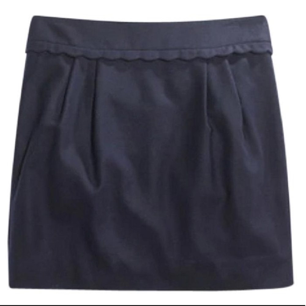 J. Crew navy scallop mini skirt